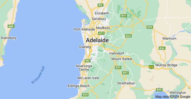 map of Adelaide service area