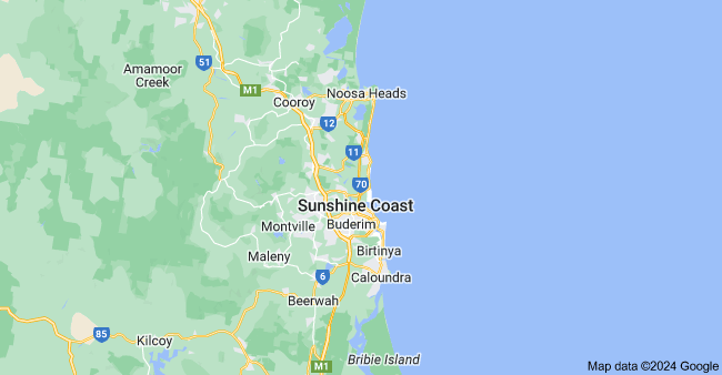 map of Sunshine Coast service area