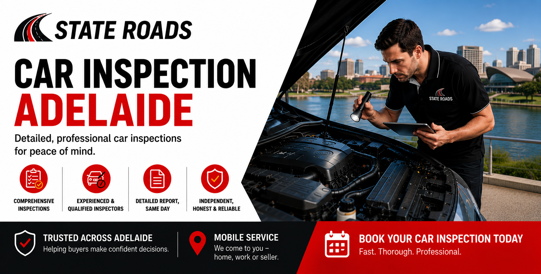 Stateroads car inspection Adelaide banner